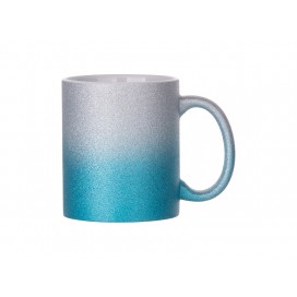 11oz/330ml Gradient Bottom Glitter Mug (Silver & Light Blue) (36/pack)